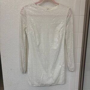Elegant White Sequin Dress